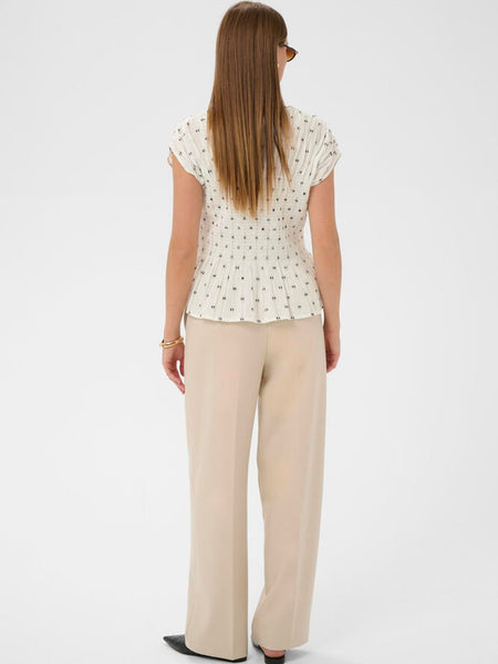 Ruched Dobby Dots Blouse By Soaked