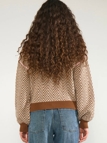 Chevron Embroidered Cotton Cardigan by Nümph