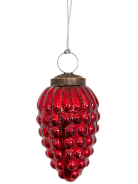 Red Antique Fir Cone  Bauble