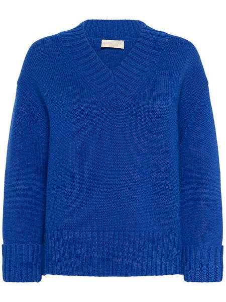 Nouvean Blue V-Neck Pullover By Soaked