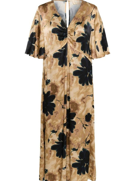 Water Print Caramel Dress By Soaked