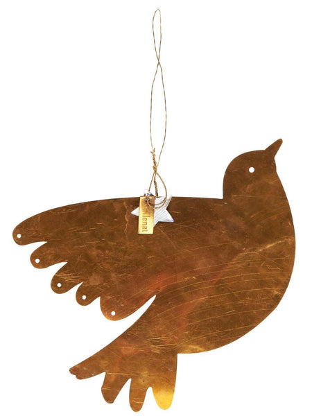 Bronze Bird Christmas Hanging Decoration