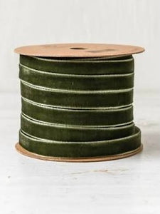 Moss Green Velvet Ribbon (10 m)