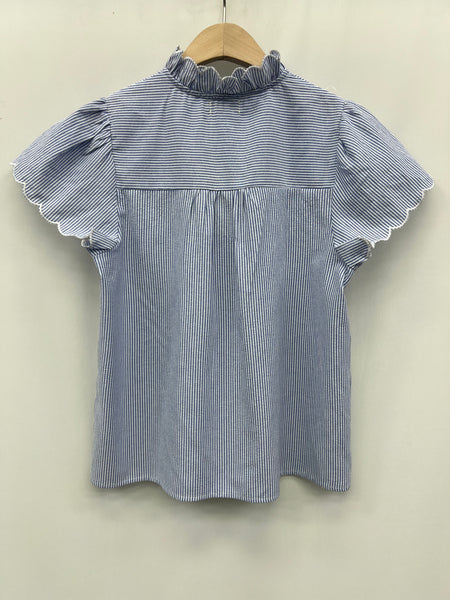 Navy Stripe Smock Detail Blouse By Lili and Lala