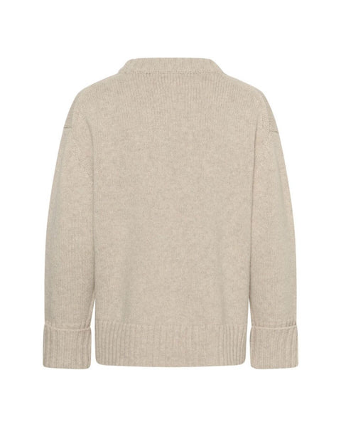 Beige Chunky Wool Crew Neck Jumper by Soaked