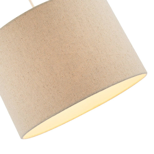 Light Taupe Oatmeal Linen Fabric Drum Lamp Shade with Cotton Lining