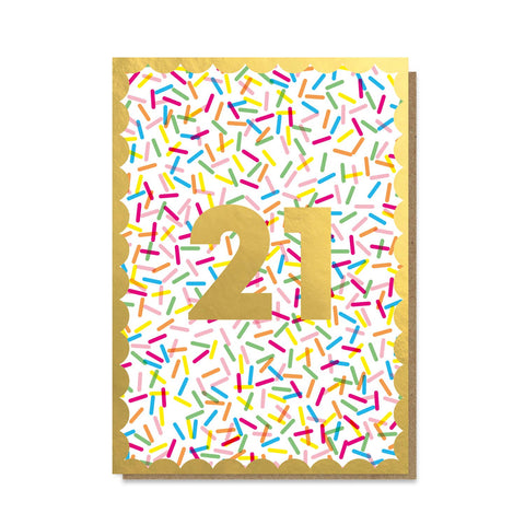 Sprinkles 21st Birthday Card