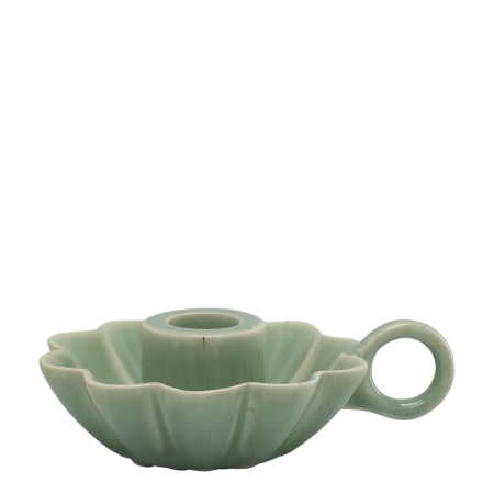 Green Floral Candle Holder