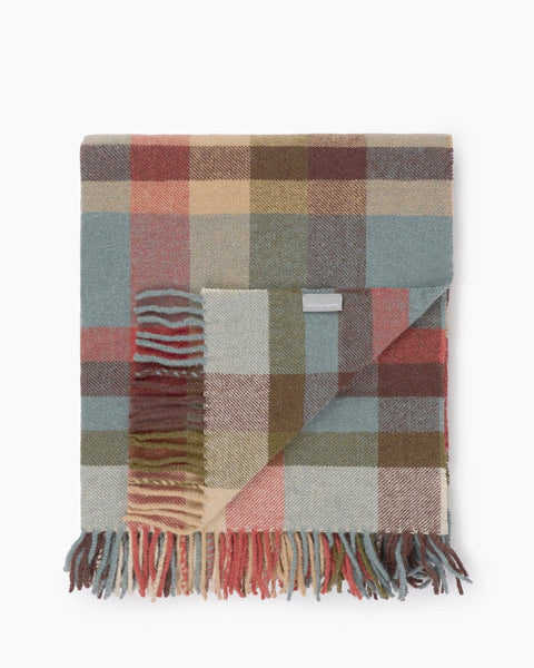 Autumn Tartan Wool Throw by Sophie Allport