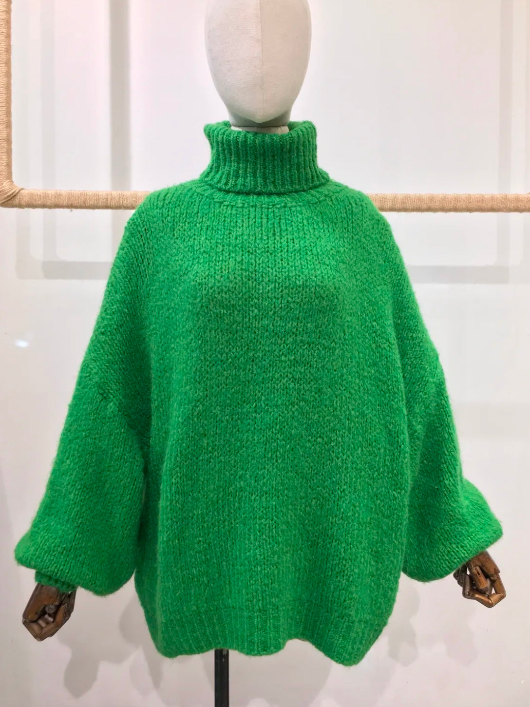 Emerald Oversized Polo Neck Jumper