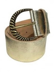 Gold Leather Gold Buckle Belt