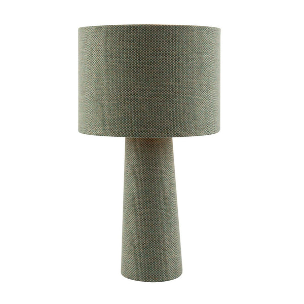 Forest and Olive Green Jacquard Linen Lamp with Fabric Shade and Base