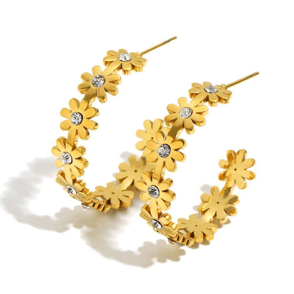 Blossom Gold Hoop Earrings