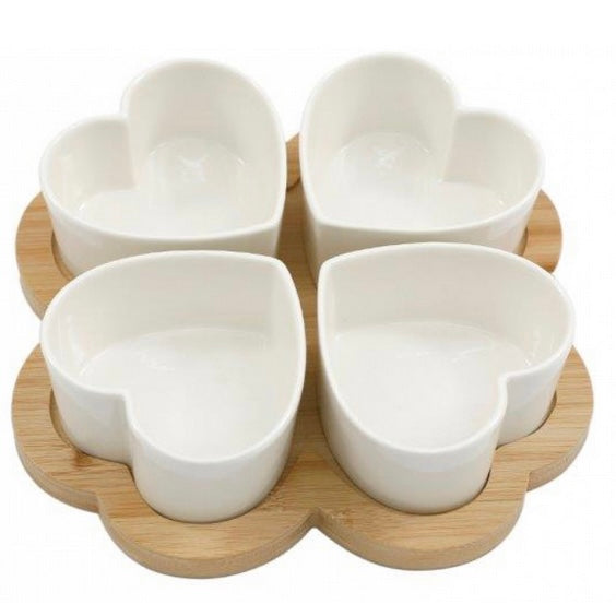 Ceramic Heart Tapas Set