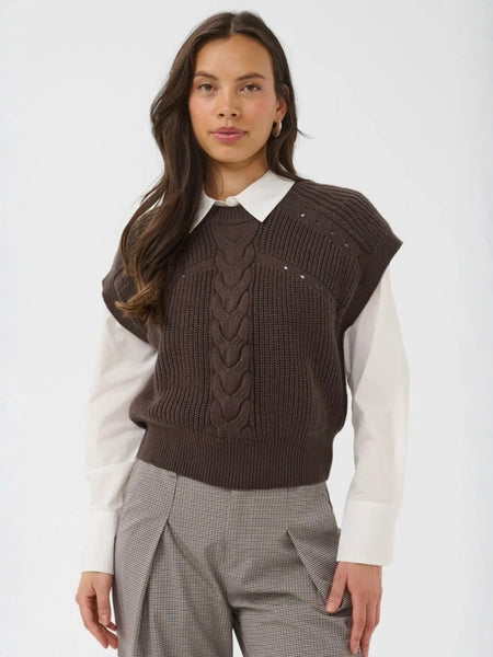 Chocolate Knitted Tank by Saint Tropez