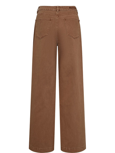 Cognac High Waisted Wide Leg Jean by Nümph