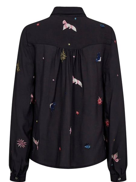 Nightsky Embroidered Satin Shirt by Nümph