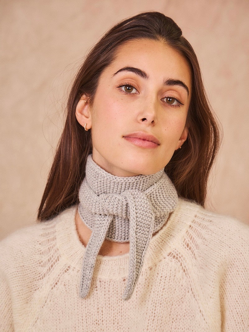 Grey Knitted Neck Scarf by Caile