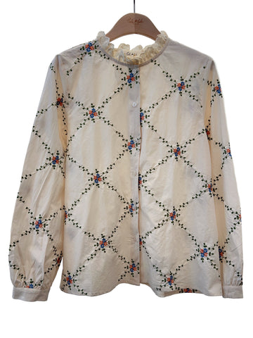 Autumn Trellis Ecru Blouse By Lili and Lala