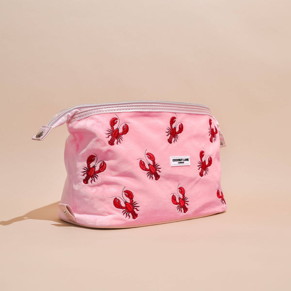 Pink Velvet Lobster Washbag