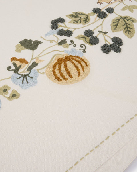 Autumn Forage Embroidered Table Runner by Sophie Allport
