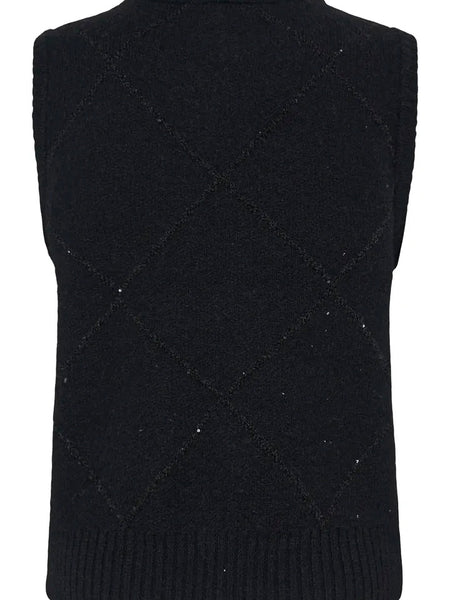 Black Sequin Diamond Tank By B Young