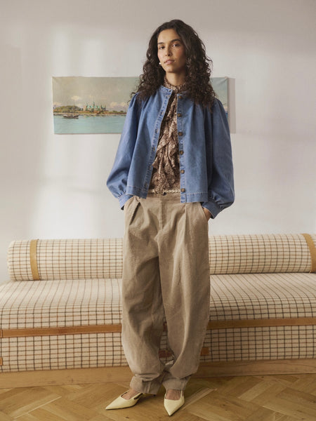 Camel Corduroy Balloon Trousers by Saint Tropez