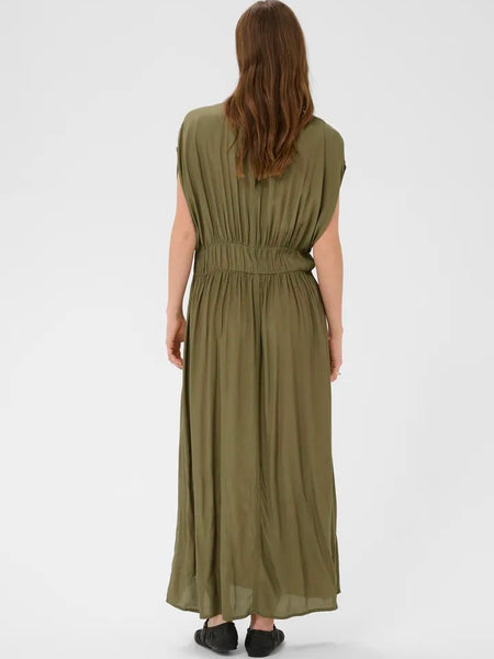 Olive Green Floaty Maxi Dress by Soaked