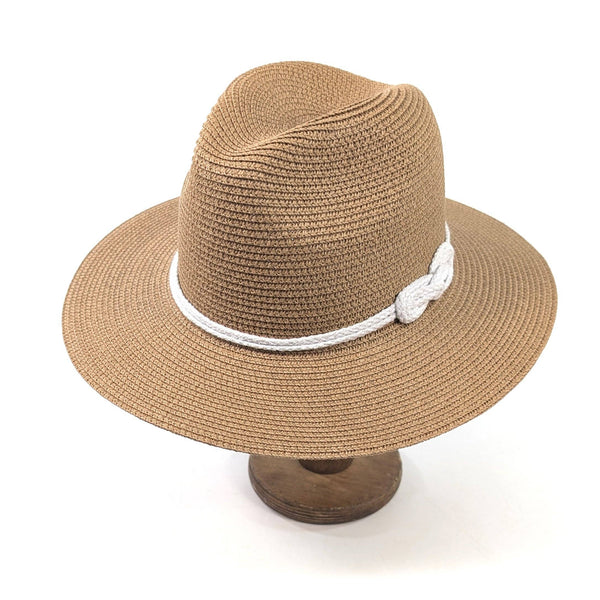 White Reef Knot Panama Foldable Hat