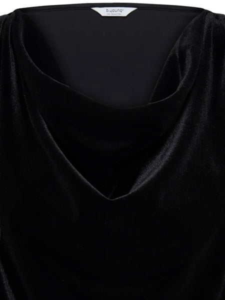 Black Cowl Neck Velvet Top by B Young