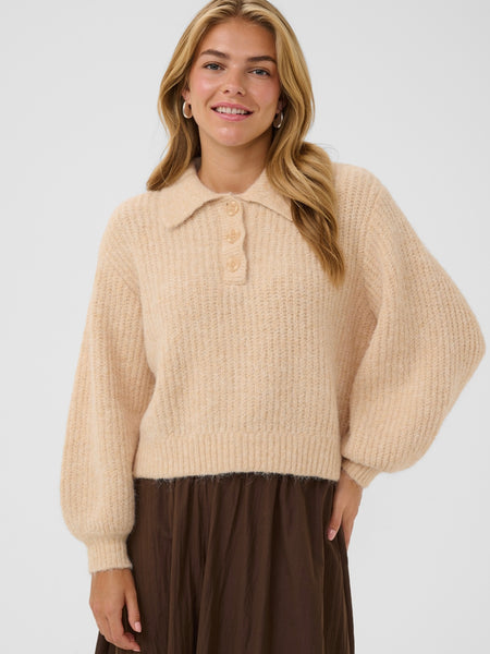 Ecru Polo Jumper By Saint Tropez
