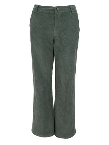 Moss Green Corduroy Trousers by Black Colour