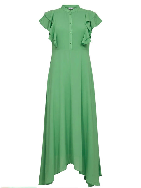 Vibrant Green Ruffle Sleeve Dress by Numph