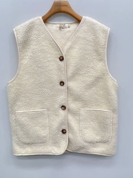 Ecru Teddy Gilet By Lili and Lala