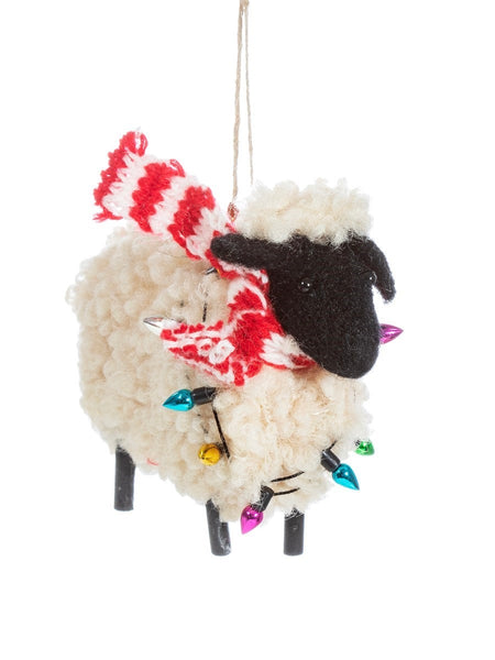 Sheep in Scarf Felt Christmas Decoration