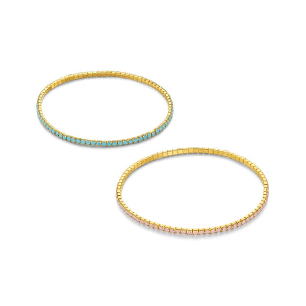 Fine Cupchain Stretch Bracelet Duo