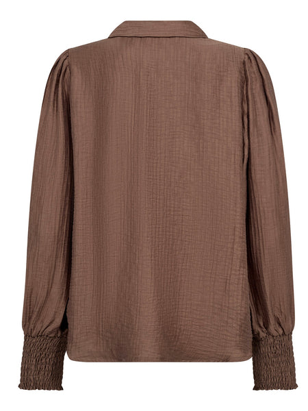 Mocha Crinkle Shirt by Co’Couture
