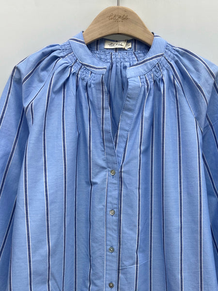 Colbalt Stripe Smock Detail  Blouse By Lili and Lala