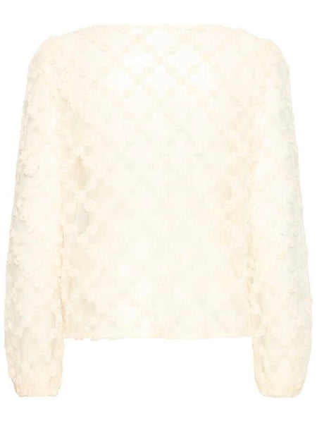 Cream Georgette Blouse By ICHI