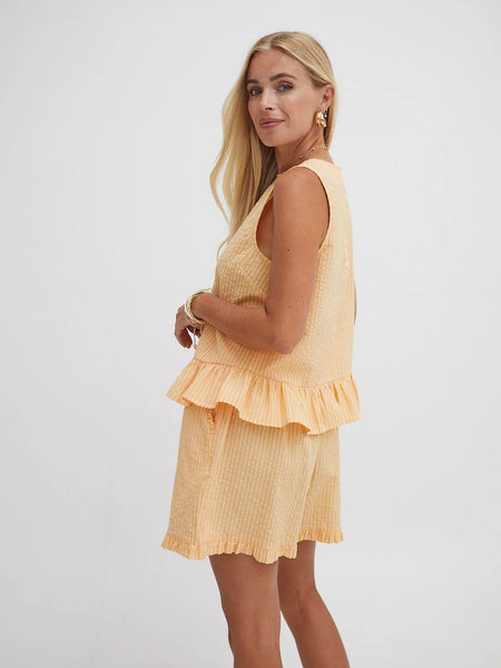 Yellow/Pink Stripe Monica Top By Fika