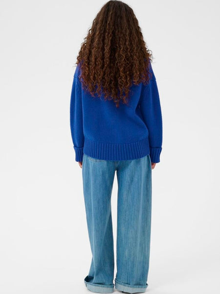 Nouvean Blue V-Neck Pullover By Soaked