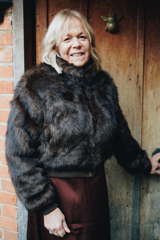 Brown Faux Fur Bomber