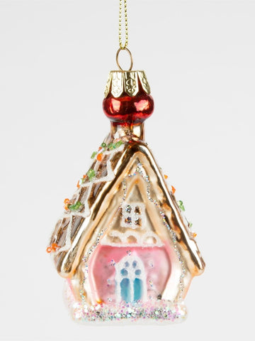 Princess Gingerbread House Shaped Bauble