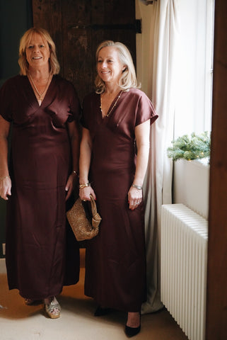 Chocolate Satin Bodice Dress by Co'Couture