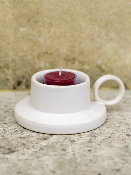 Cream Ceramic Polperro Tea Light Holder