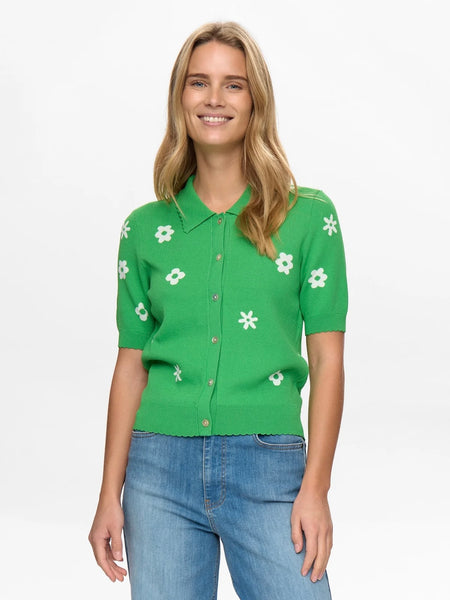 Green Flower Cardigan By Nümph