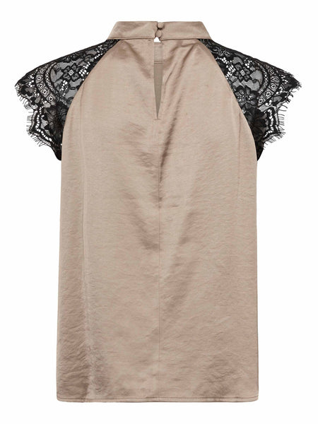 Walnut Lace Halter Neck Top By Co Couture
