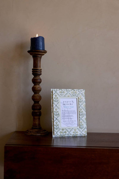 Floral Lattice Buttercream Block Print Frame 4x6