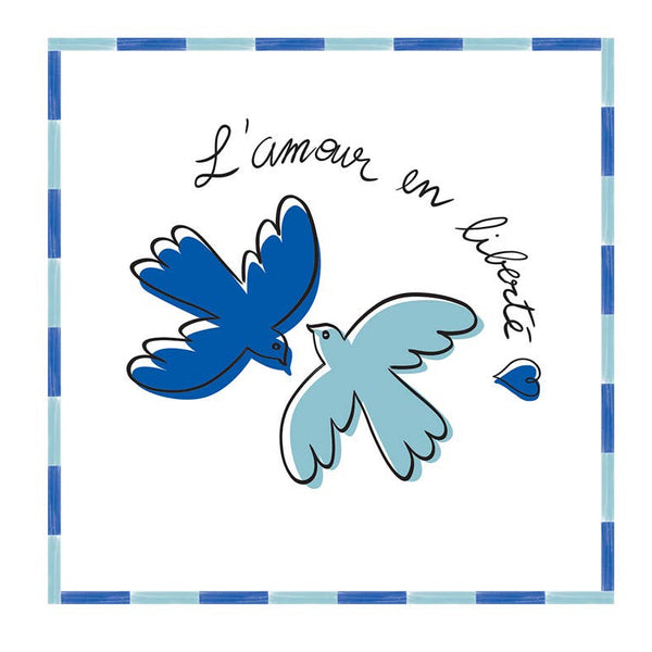 Blue bird love paper napkin x20