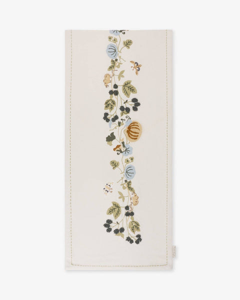 Autumn Forage Embroidered Table Runner by Sophie Allport